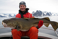 Micke med torsk &ouml;ver 20 kilo.