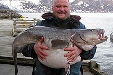 Antero Laurila med torsk p&aring; 26,9 kilo.