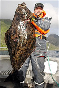 David med 30-kilos flundra